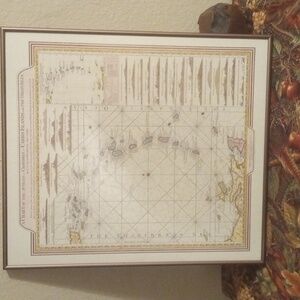 Framed Vintage Caribbean Map